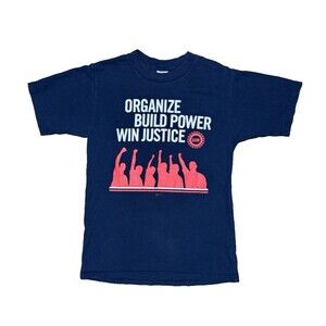 UAW - “Organize - Build Power - Win Justice” - AOP Black Shirt - S - Union Line